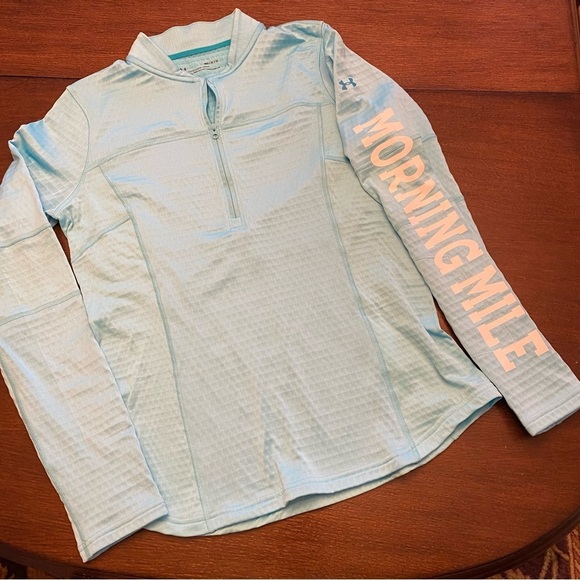Under Armour Cold Gear Morning Mile 1/4 Zip Fitted Top Size Medium - Picture 7 of 12